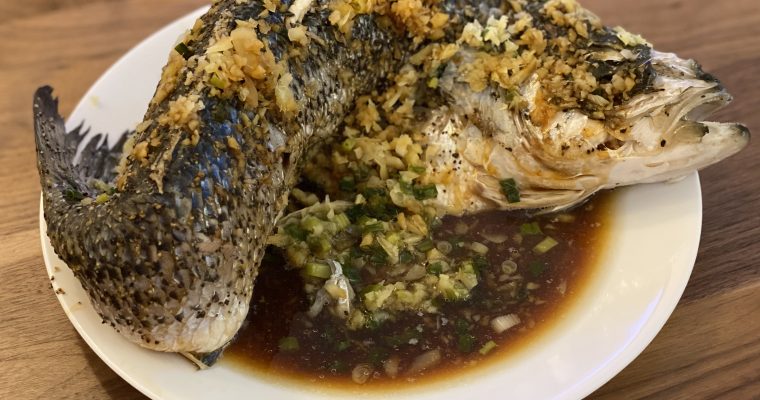 Steam Whole Fish with Soy Sauce Ginger